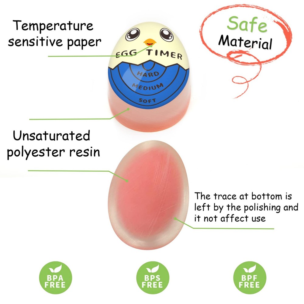 Egg Timer for Boiling Eggs that Changes Color When Done, Blue