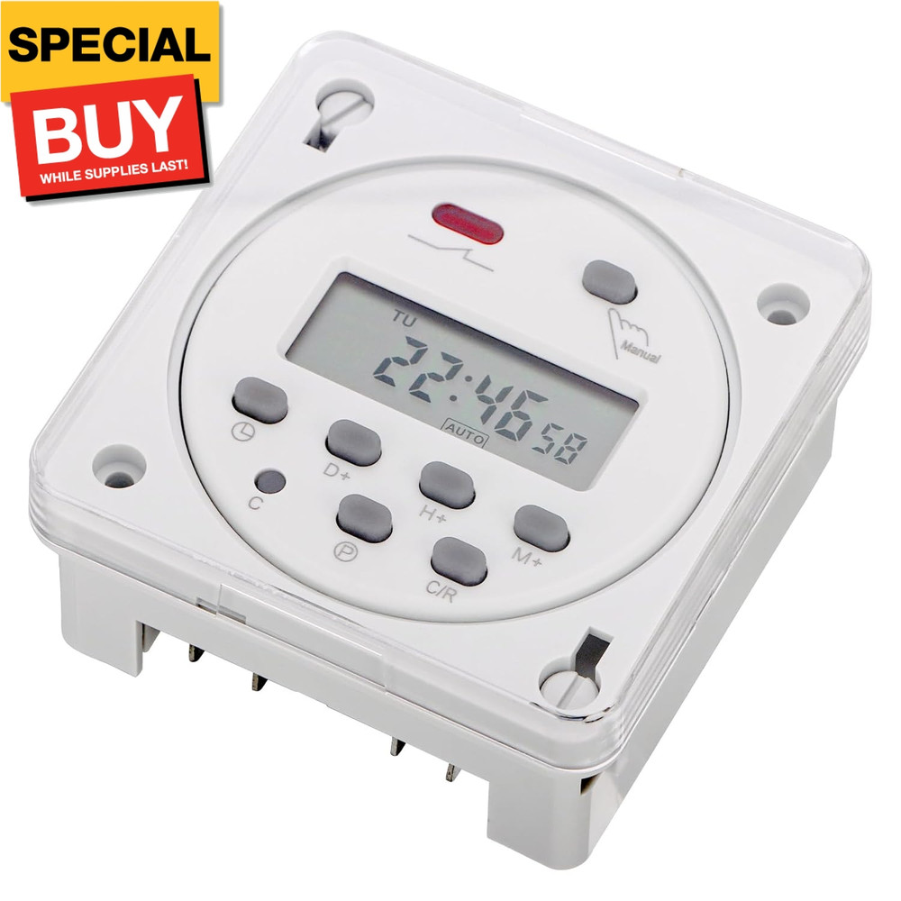 Timer Switch, CN101A, AC 220-240V 16Amp, Digital LCD Power Programmable Timer Ti