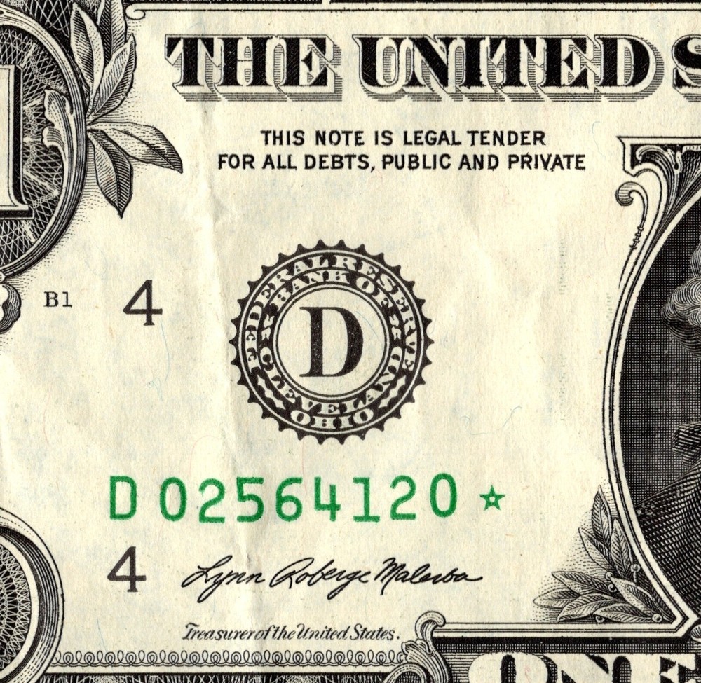 2021 D Star note Fancy Serial Number Regular Run