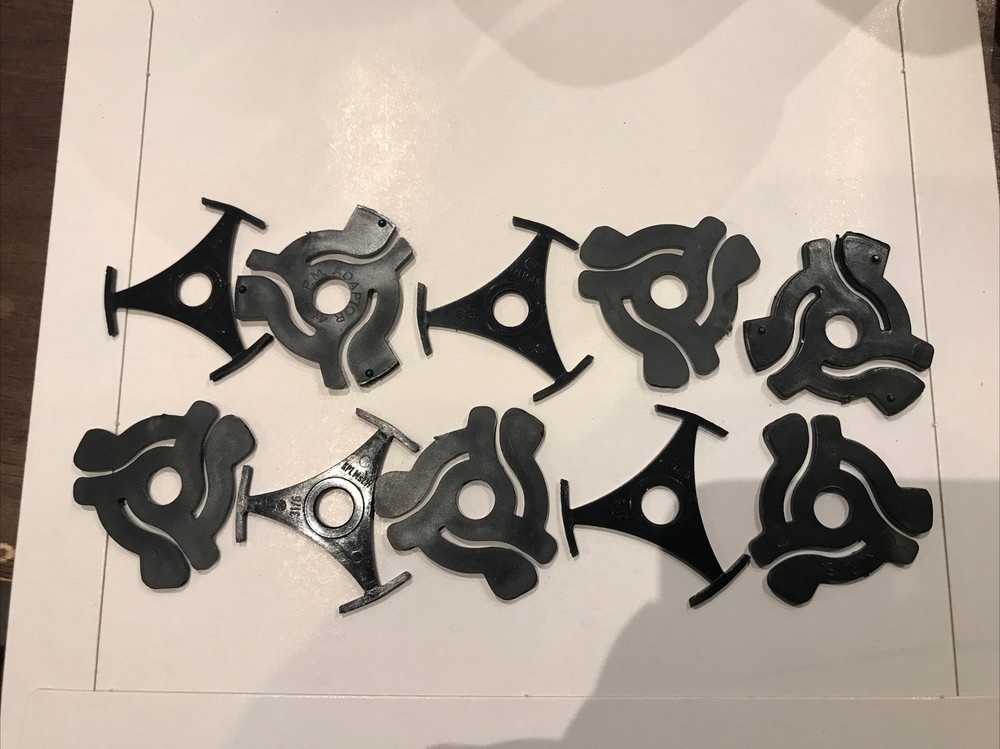 10 x Various 7” Record Adaptors Adapters For ‘Large’ Hole Jukebox Records