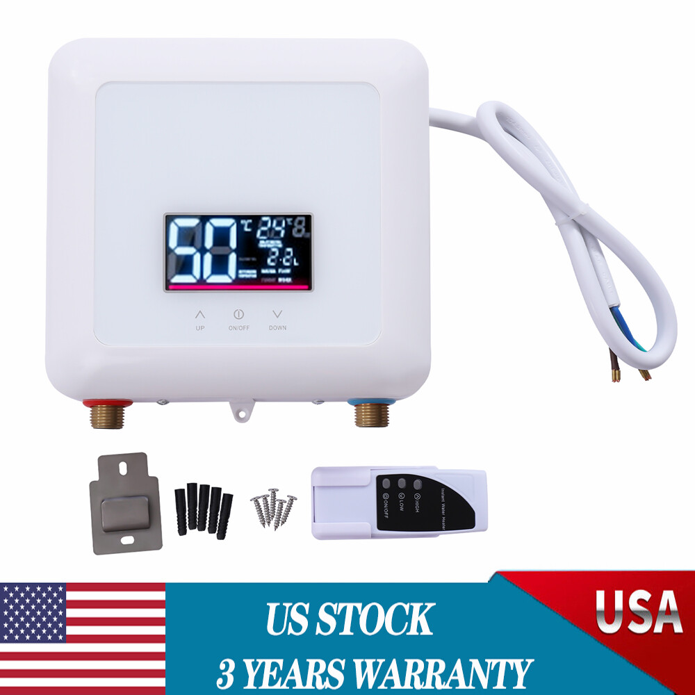 5500W 110V Tankless Hot Water Instant Heater Electric Shower Kitchen Boiler Bath