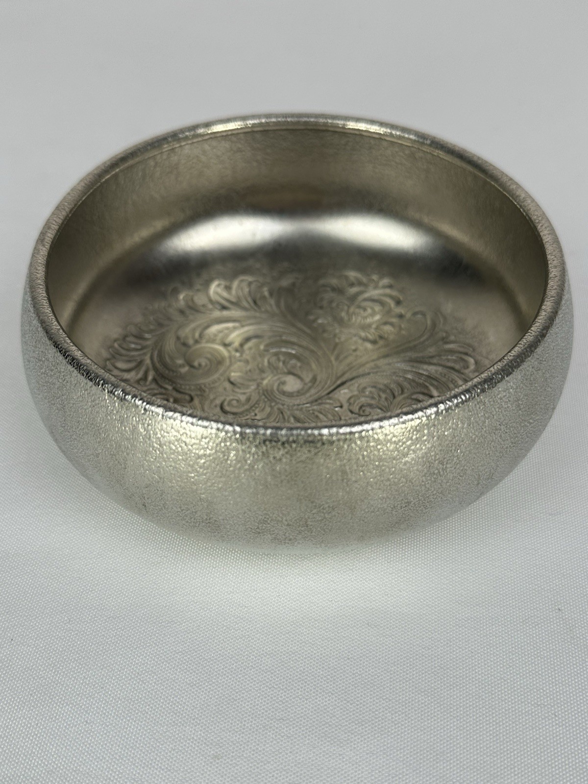 TK Norway Eik Silverplate Bowl Embossed Floral Nordic Design X10 Marked