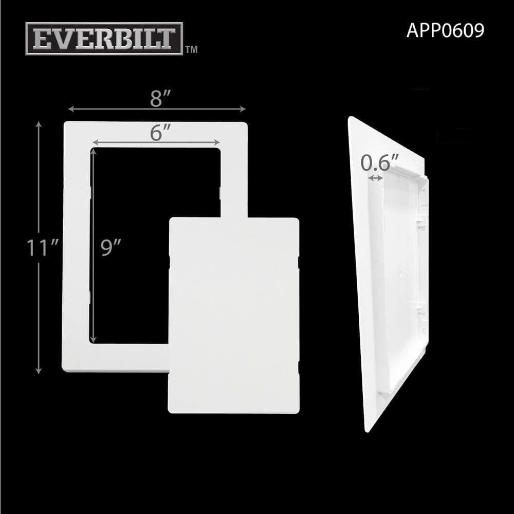 Access Panel Door Wall Ceiling 6x9 Inch Plastic Removable Paintable White Frame