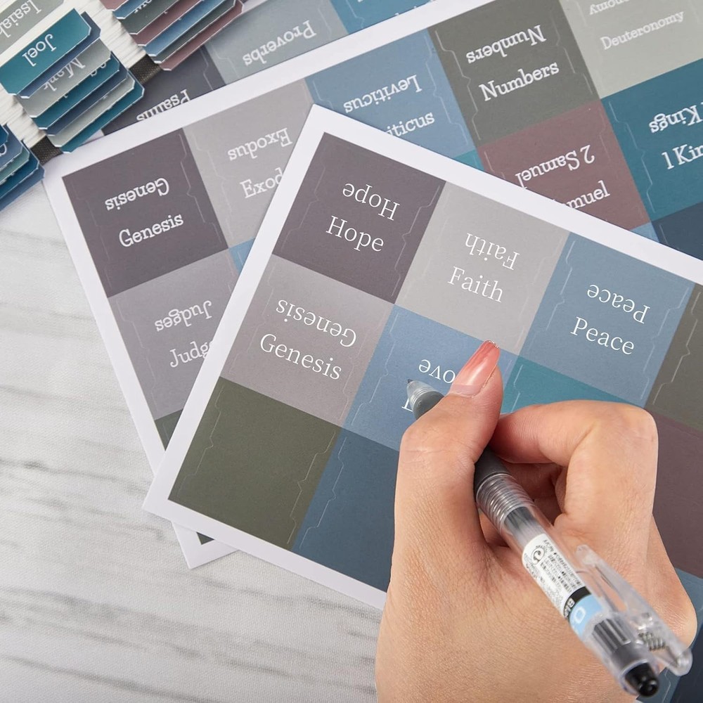 Laminated Bible Tabs Set with Positioning Guide - Perfect for Bible Study
