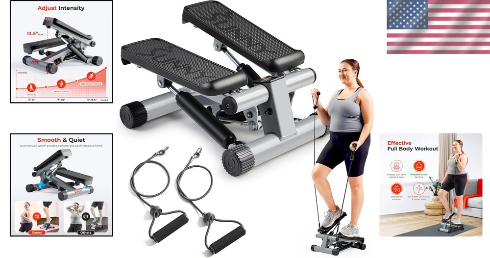 Compact Mini Stepper with Resistance Bands, 300lb Capacity