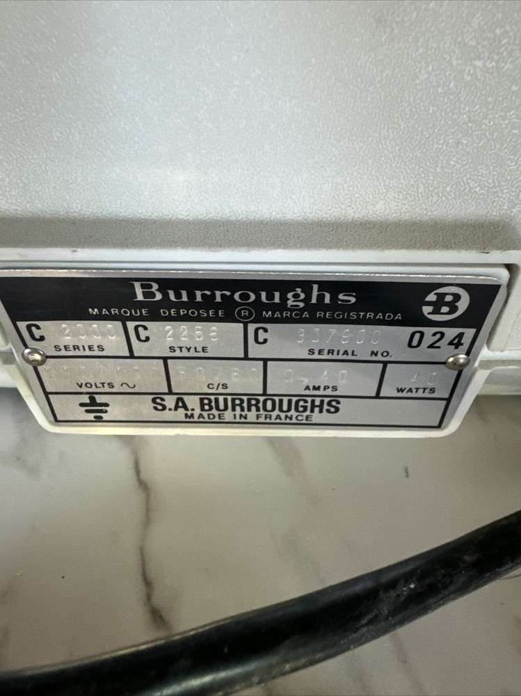 Vtg Burroughs Adding Machine C2000 Series C2256 Style