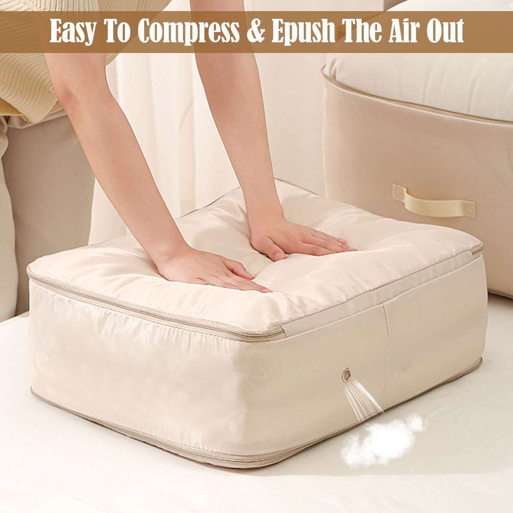 Space Saving Self Compression Organizer Waterproof Dustproof Zipper Storage Bags