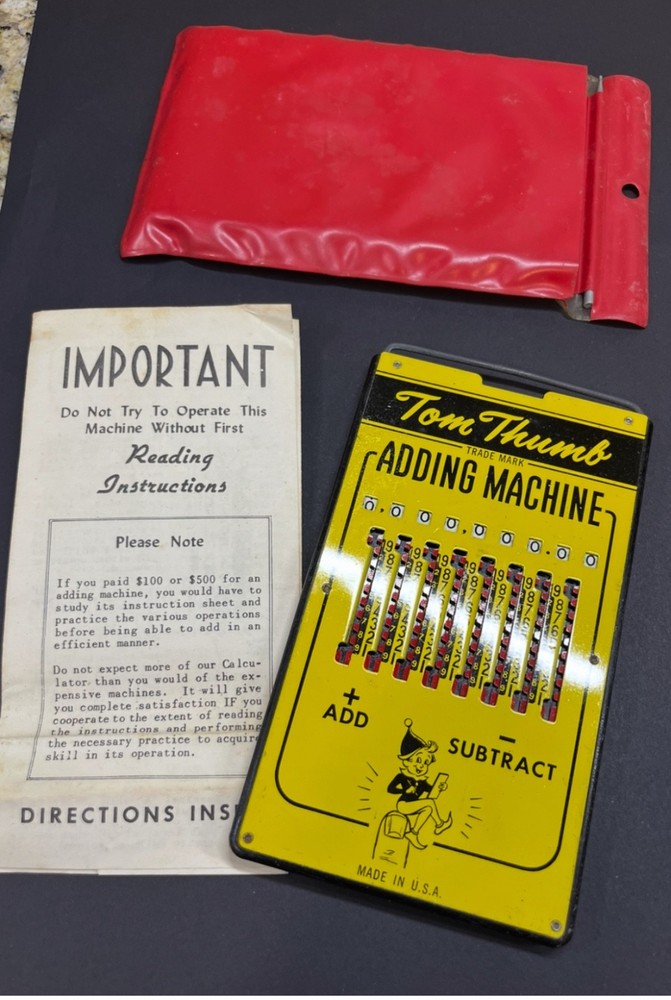 Tom Thumb Adding Machine Vintage Made In USA