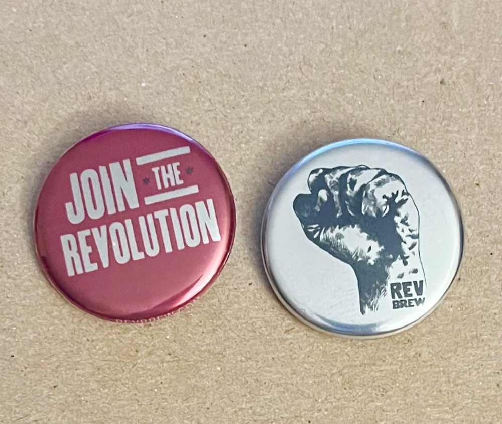 new Four 1.25" Button Pins from REVOLUTION BREWING