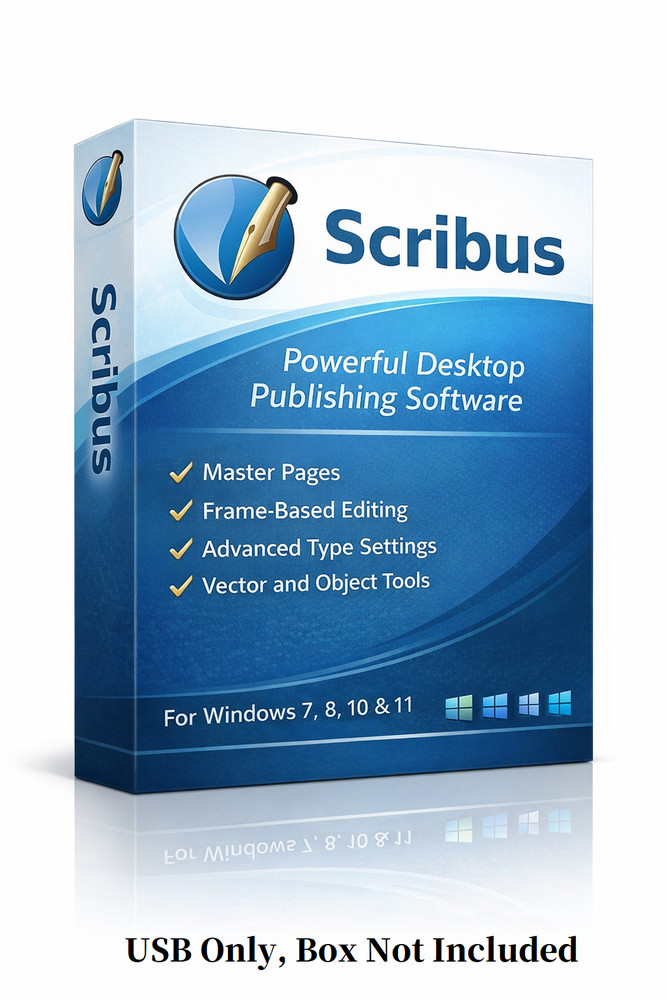 Scribus Desktop Publishing Pro Software for Windows 2026 | Print Design on USB