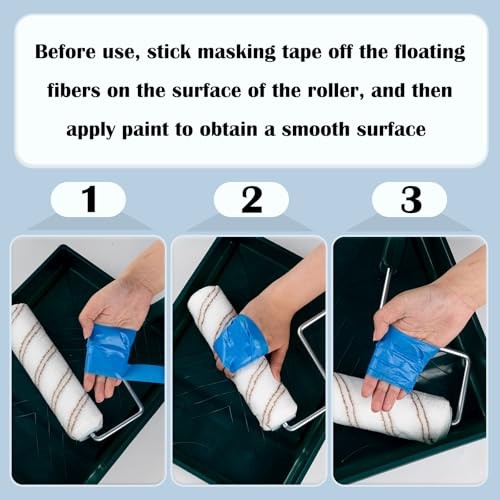 9 Inch Paint Roller, Microfiber Roller Covers with Extension Pole, 5-Wire
