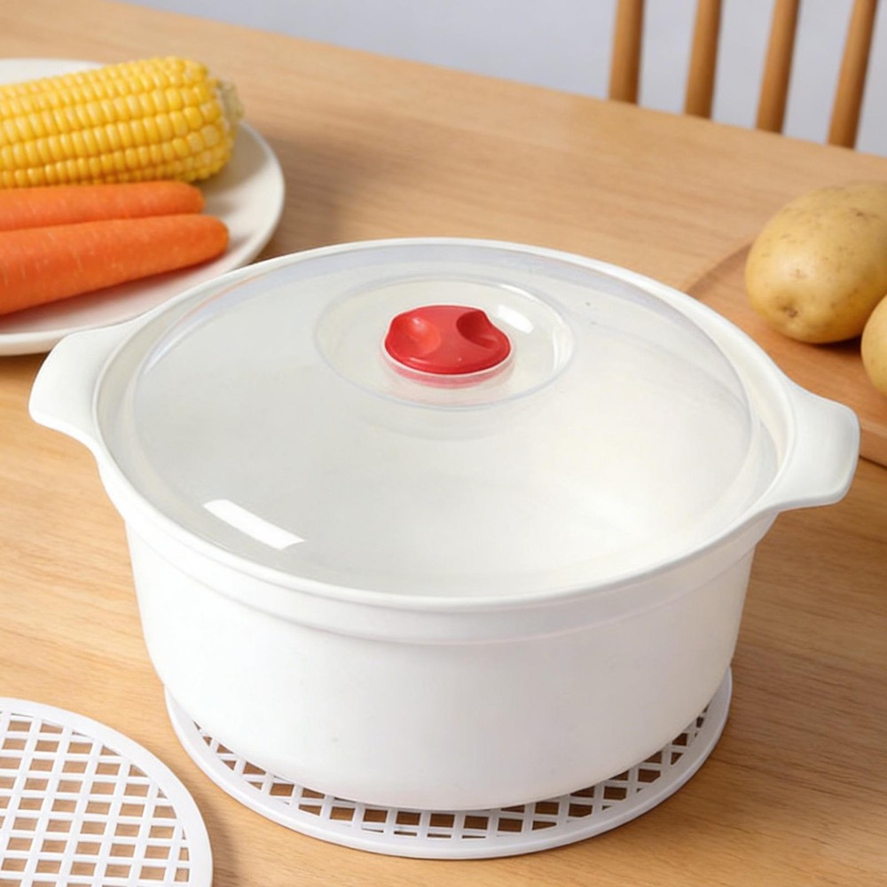Steamer for Microwave Kitchen Cooking Containers with Lid and security