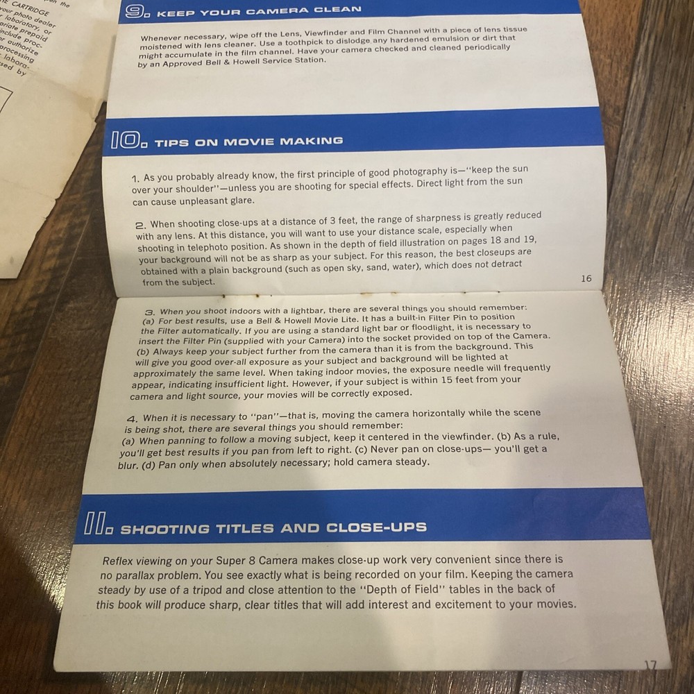 ORIGINAL!! Bell & Howell 430 Autoload Super 8mm camera Manual Instructions Book