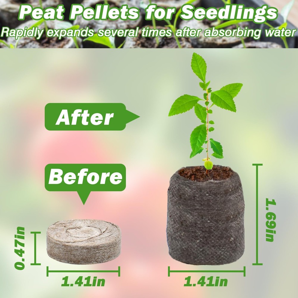 50 Pcs 36mm Seed Starter Peat Pellets for Seedlings, Compressed Seed Starter ...