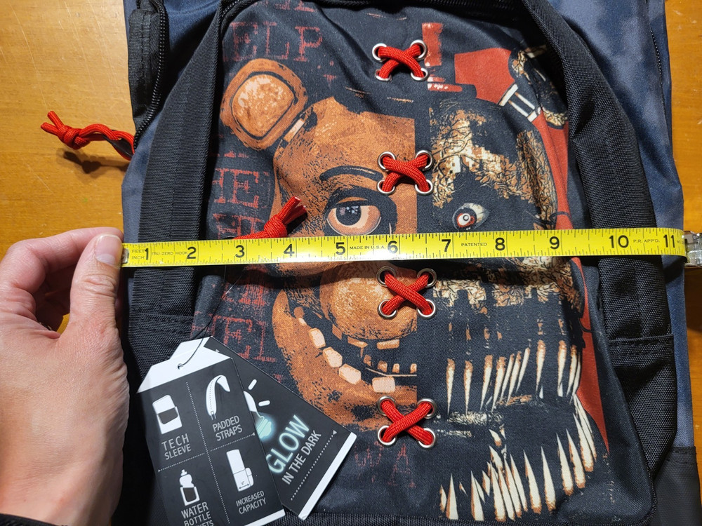 Five Nights At Freddy's Split Face Rectangular Backpack Bookbag GITD Bioworld