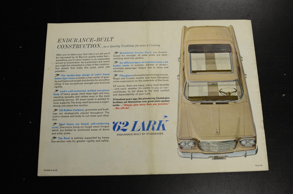 '62 Lark Studebaker Sales Literature Book