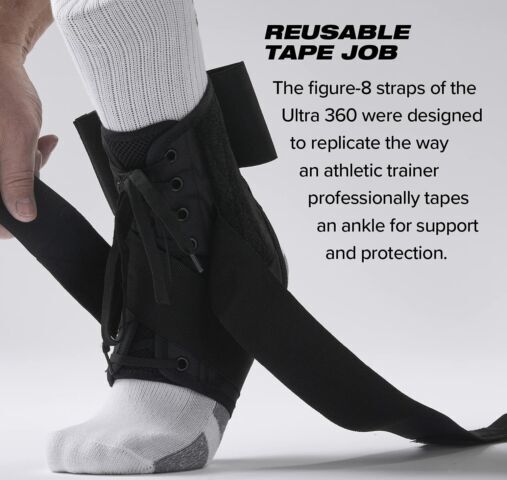 Ultra 360™ White Lace-Up Ankle Brace – Ankle Support & Adjustable Compression