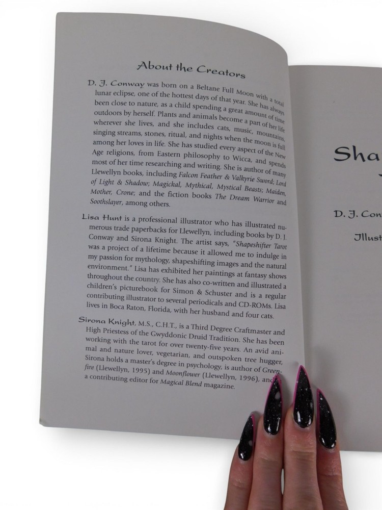 Shapeshifter Tarot Guidebook D.J. Conway Sirona Knight 1998