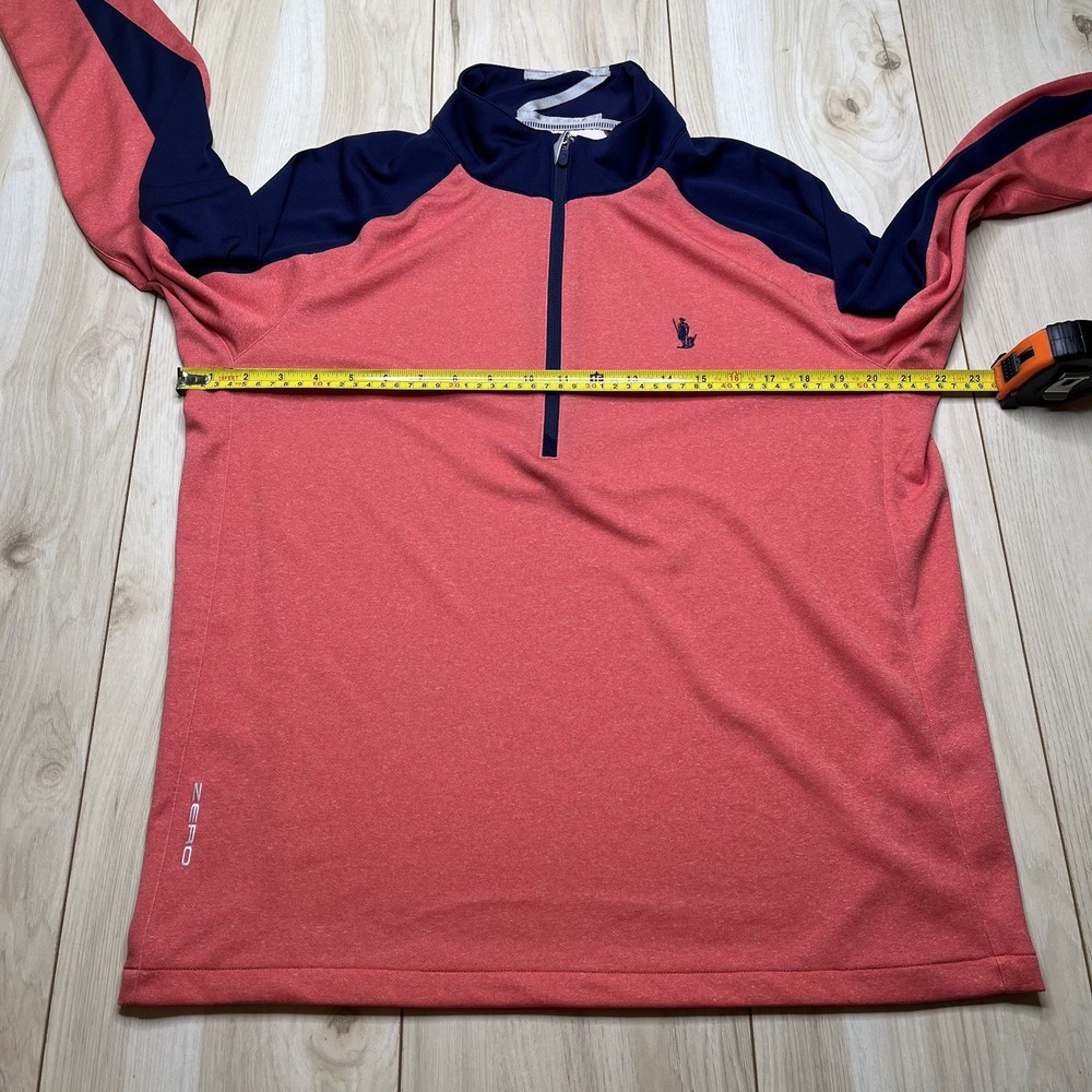 Zero Restriction 1/4 Zip Golf Pullover Logo Lightweight Red Blue Mens Medium