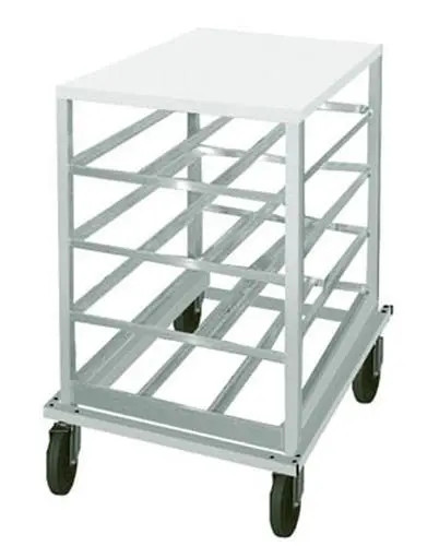 Advance Tabco CRPL10-72 Mobile Poly Top Half Can Rack Holds (72) #10 Cans