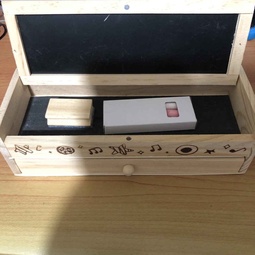 It Pencil Case for Girls Wooden Box Practical Multi-functional
