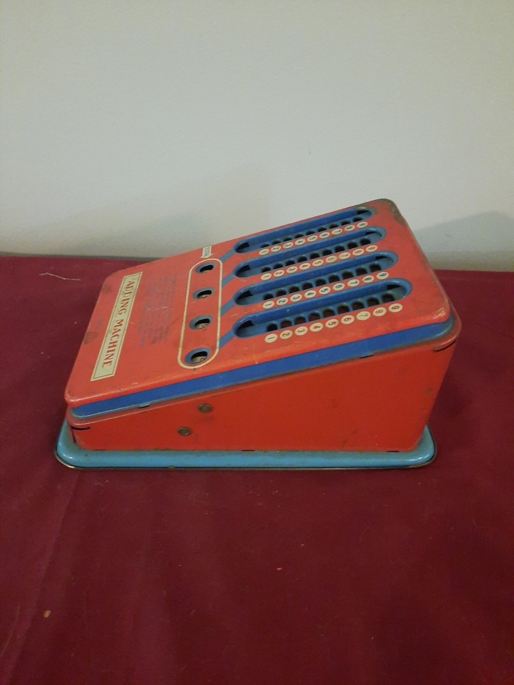 Wolverine Metal Tin Advantage 1940s Adding Machine Hand Pull Working Calculator