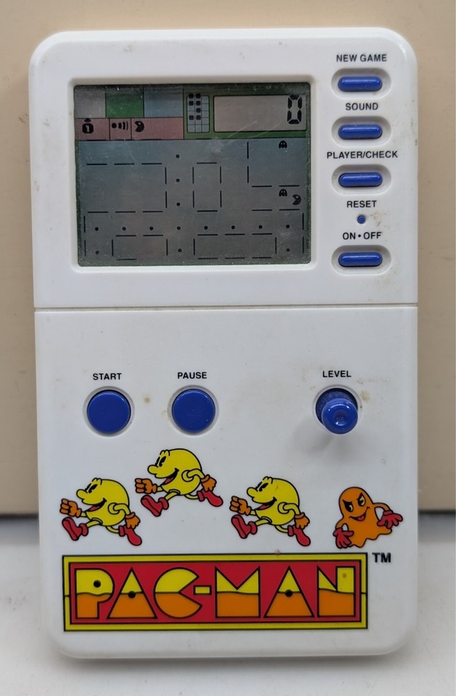 Vintage Pac-Man White Handheld Electronic Game 1982 Namco - READ!