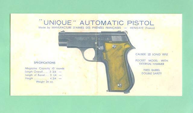 Unique Model 52 Owners Manual Reproduction