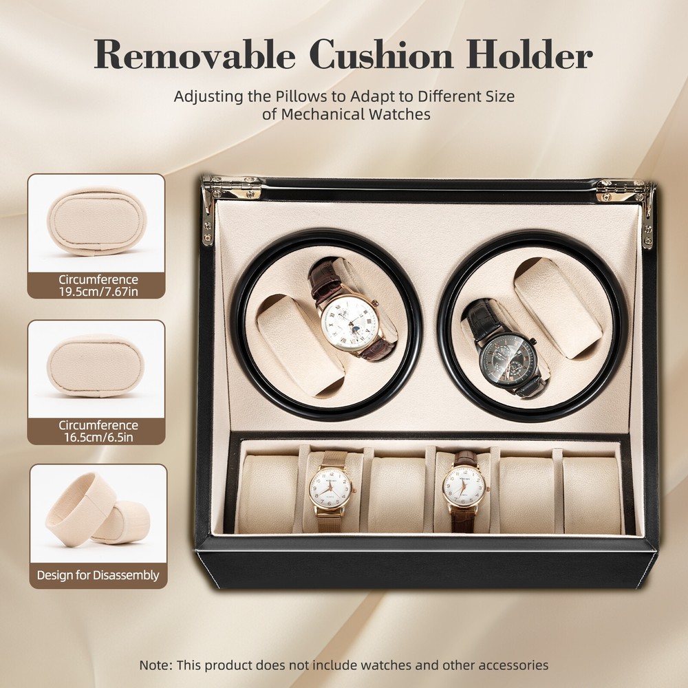 4+6 Luxury Automatic Rotation Watch Winder Box Storage Display Box Leather Case