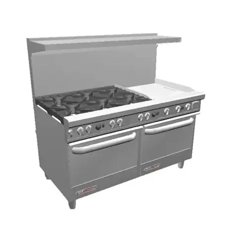 Southbend Ultimate 60" 5 Burner Range w/ 24" Left Thermostatic Griddle