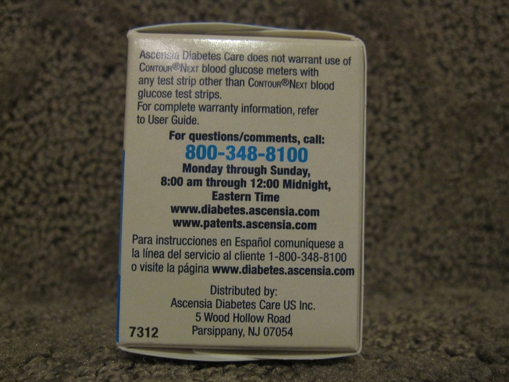 Contour Next Blood Glucose 100 Test Strips 7312 Exp 2026-07-31 NO Coding