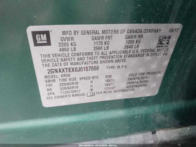 Fob/Remote Five Button Fits 18-20 EQUINOX 12355039