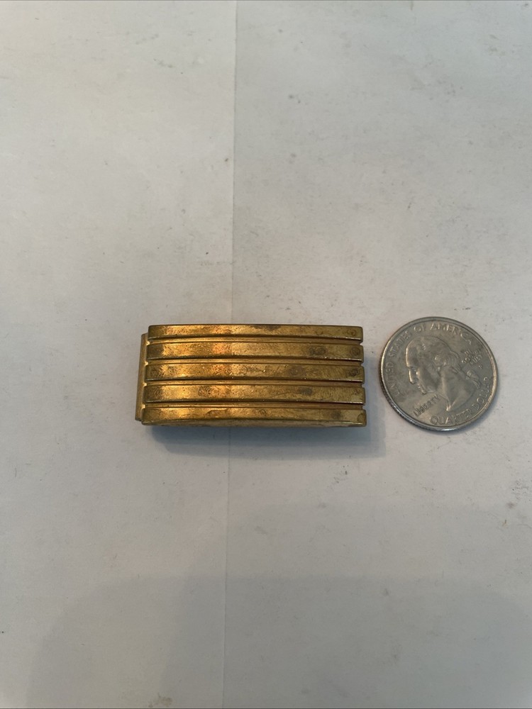 Vintage Solid Brass Ribbed Money Clip