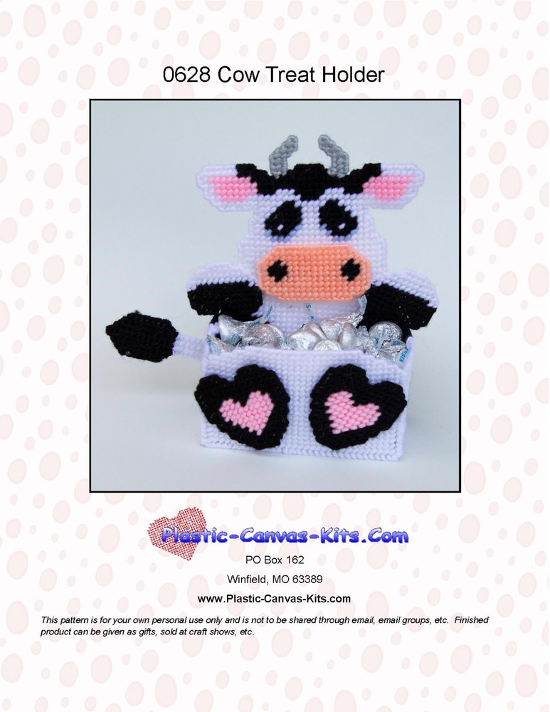 Cow Treat Holder- Plastic Canvas Pattern or Kit