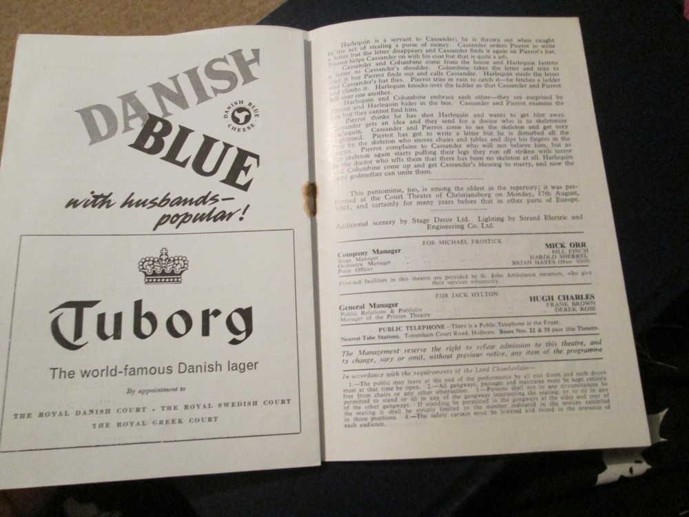 Princes Theatre TIVOLI'S PANTOMIMETEATER 1957 Programme