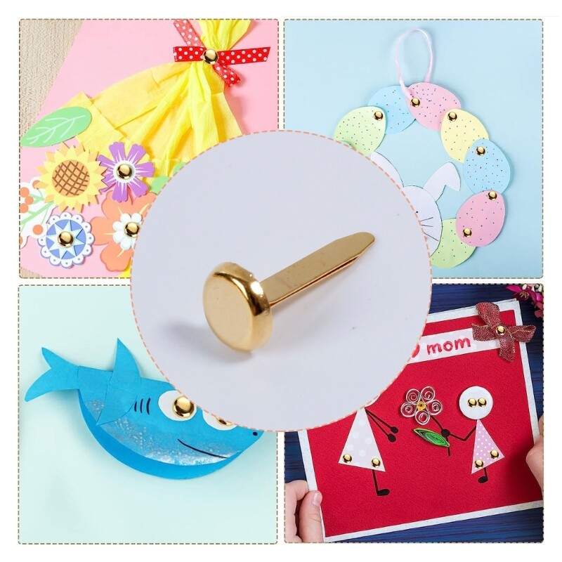 Round Head Clips Mini Brads Pattern Bag Clips Metal Round Head Clips Scrapbook