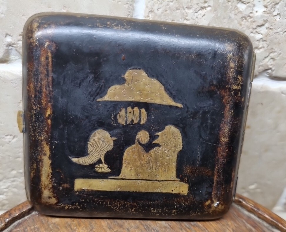 Antique Damascene Japanese Cigarette Case