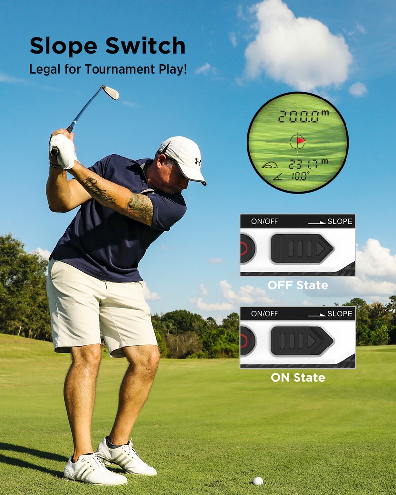 Mileseey 660Yards Golf Rangefinder External LCD Display Vibration Slope Switch