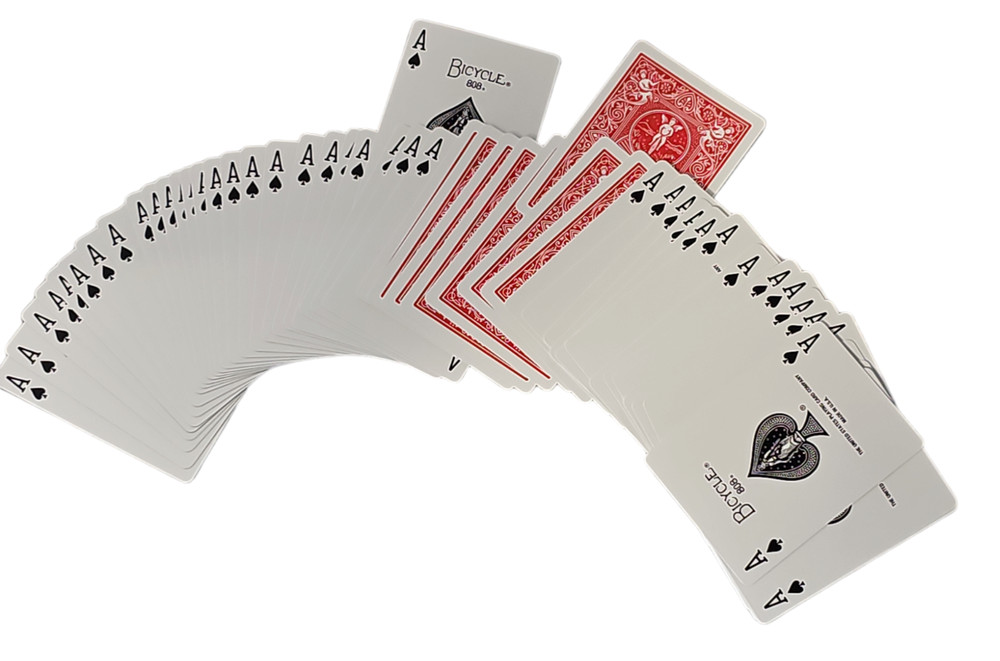 Bicycle 1 Deck One Way ACE SPADE Red Force Playing Same + 4 Gaff Magic Cards