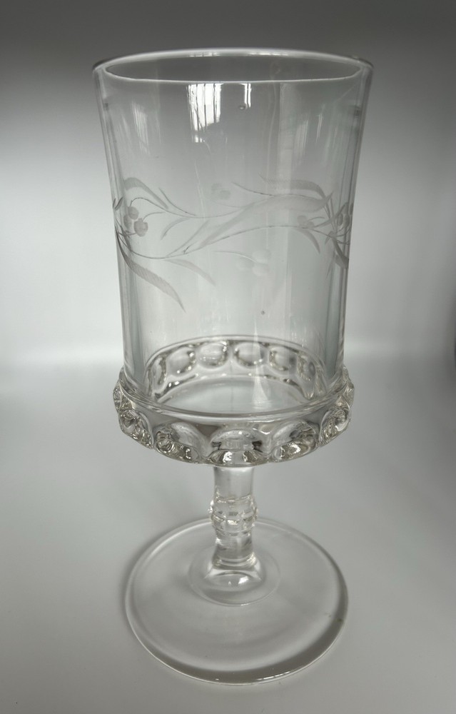Etched “Dakota” Glass Goblet C. 1891