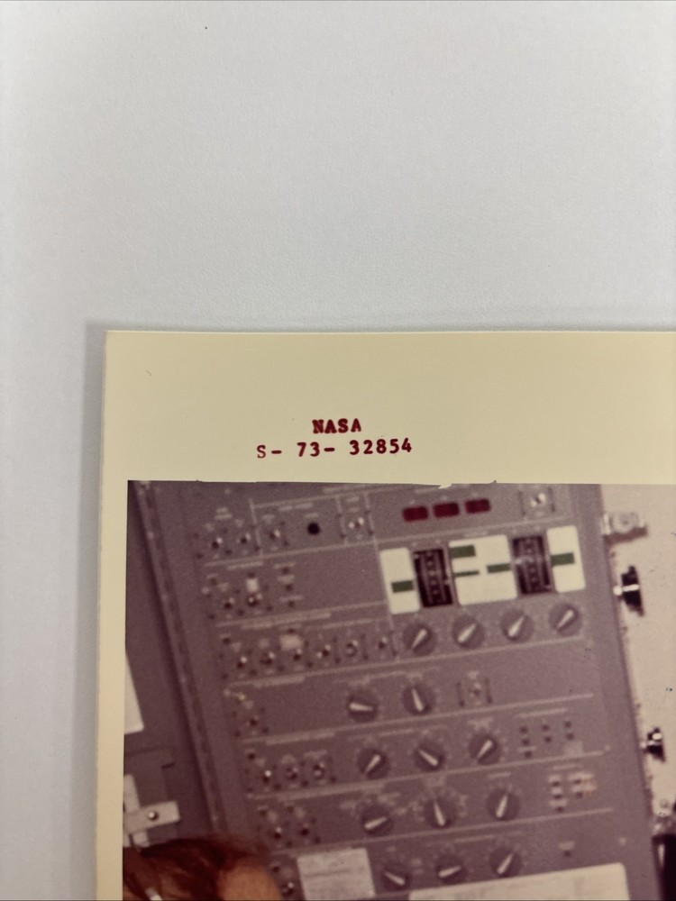 NASA Skylab 4 Training Crew Using Viewfinder Red Numbered Press Photo