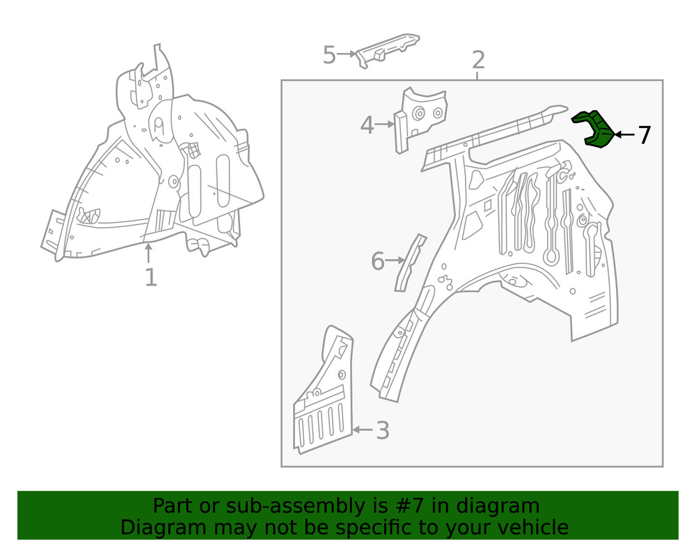 Genuine GM Passenger Side Quarter Inner Panel Extension 23407608