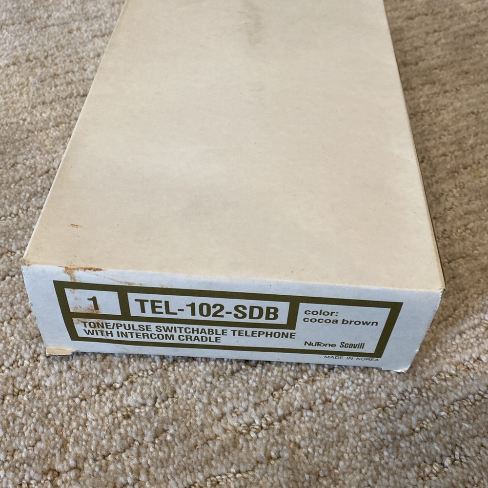 NOS NuTone Scovill TEL-102 Tone/Pulse Switchable Intercom Telephone - Brown