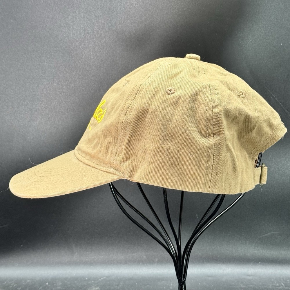 Cabelas Club Baseball Hat StrapBack Adjustable Embroidered Tan Yellow Script