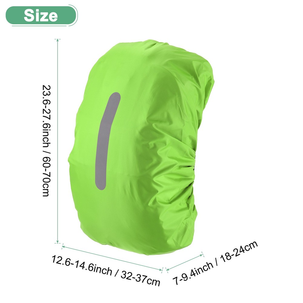 55L-65L Backpack Rain Cover with A Vertical Reflective Strap [Grass Green]