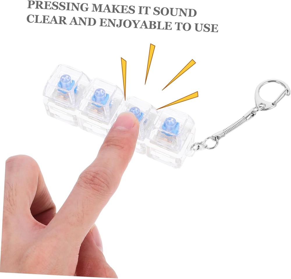 Luminous mechanical keyboard keychain with 4 keys Creative Relief Keychain