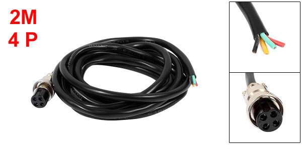 GX16 2m Butt Joint Type 4 Pins Female Aviation Socket Connector Electrical Cable
