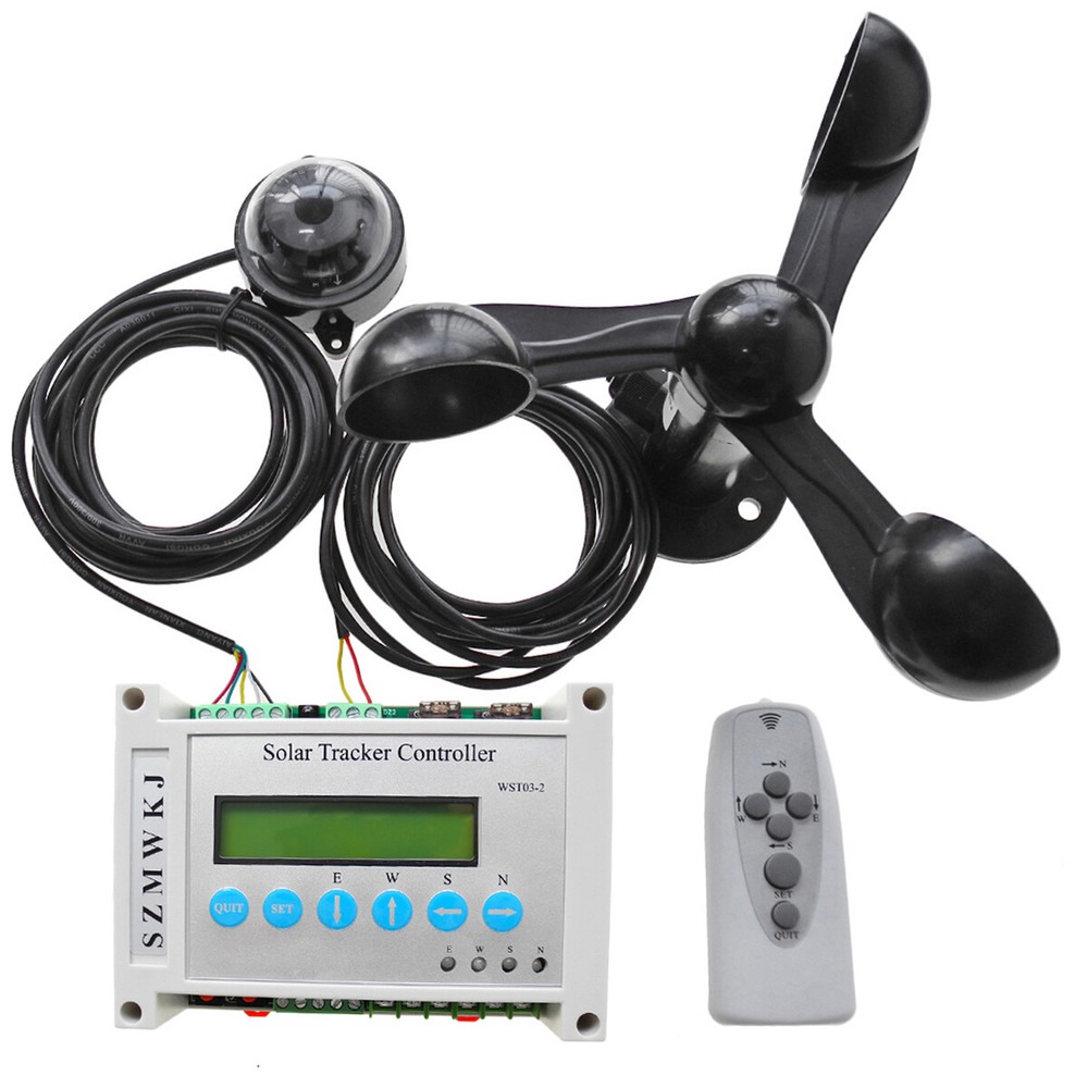 Solar Panel Tracking Dual Axis Solar Tracker Electronic Controller W/ Anemometer