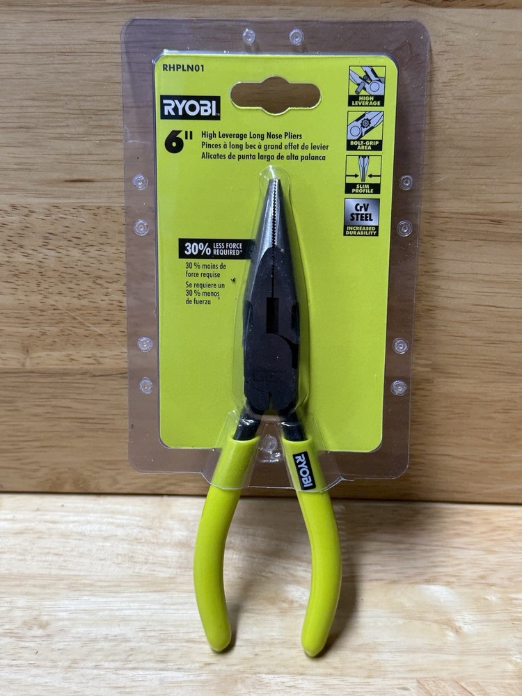 RYOBI 6” High Leverage Long Nose Pliers