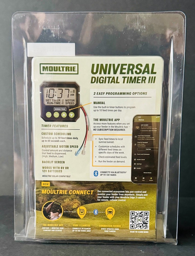 Moultrie Universal Digital Timer III Programmable Feeder Timer Black (MFA-15095)